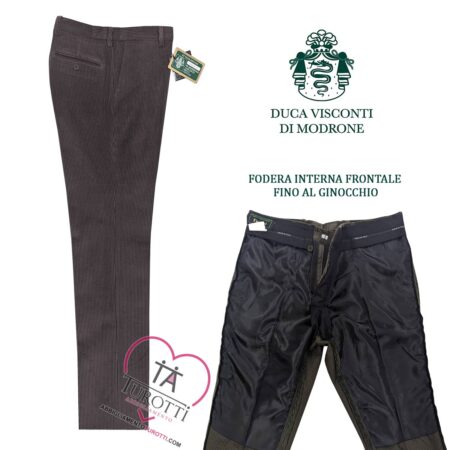 pantalone in velluto grigio perla Duca Visconti di Modrone