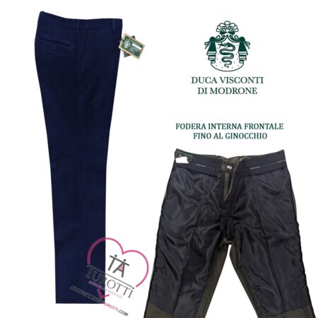 Pantalone di velluto BLU Duca Visconti di Modrone