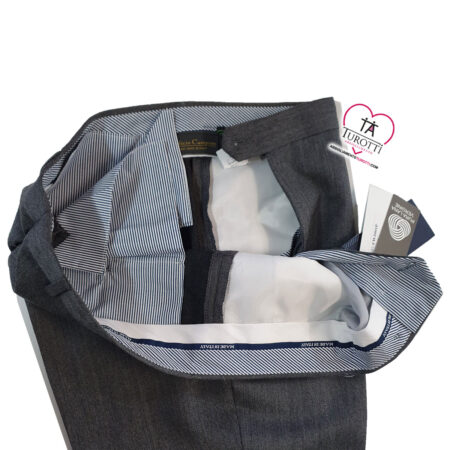 Pantalone uomo 100% lana FW2001P Modello 600 Grigio Chiaro - immagine 2
