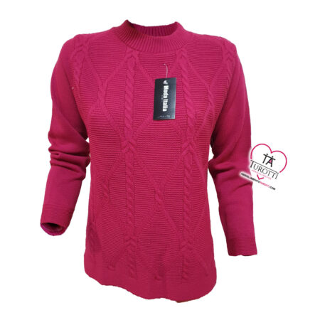 Maglione donna collo lupetto Moda Italia 24118 greca colori assortiti misto lana - immagine 2