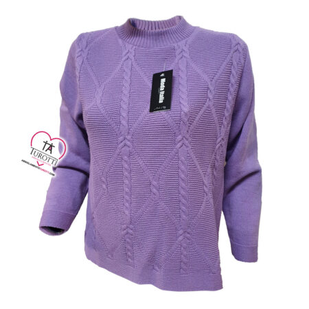 Maglione donna collo lupetto Moda Italia 24118 greca colori assortiti misto lana - immagine 6