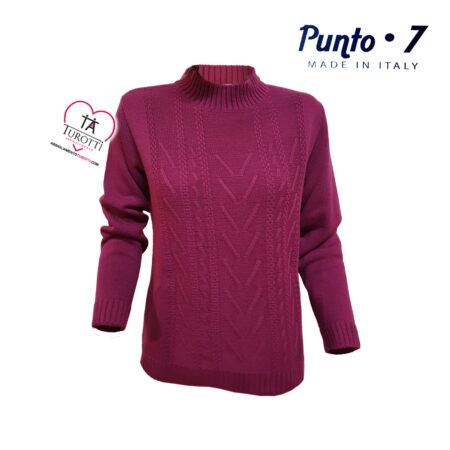 Lupetto donna misto lana Punto 7 art 5091 tinta unita - immagine 5