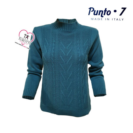 Lupetto donna misto lana Punto 7 art 5091 tinta unita - immagine 6