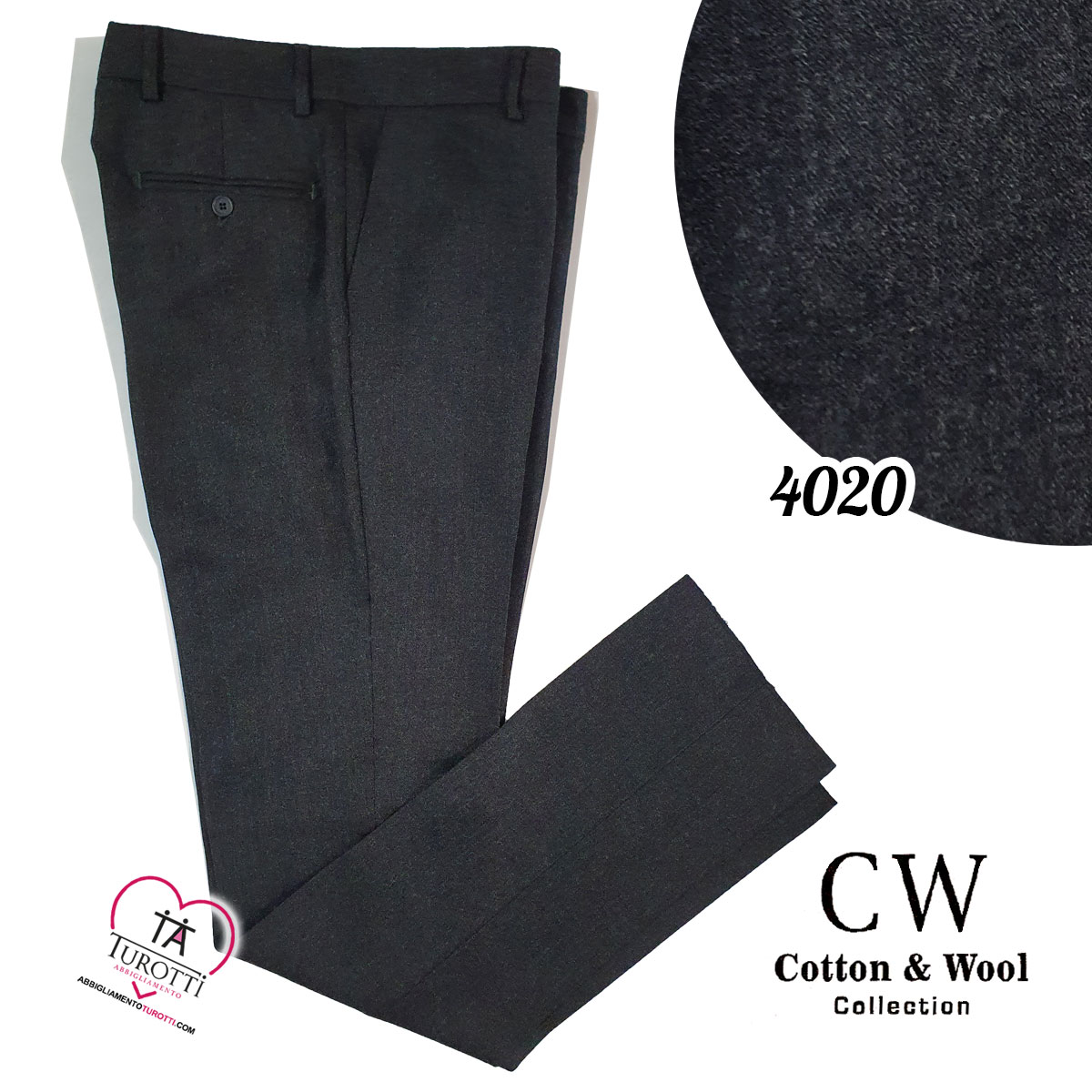 Pantalone classico uomo vigonia Cotton & Wool art 4020 modello LSC034D - immagine 2