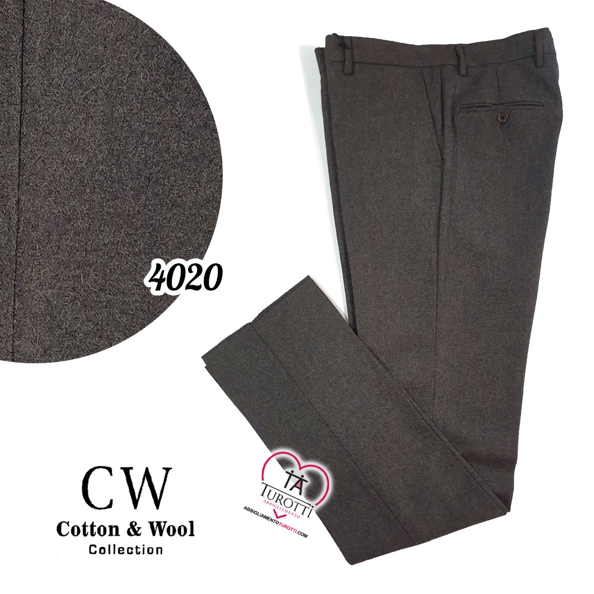 Pantalone classico uomo vigonia Cotton & Wool art 4020 modello LSC034D