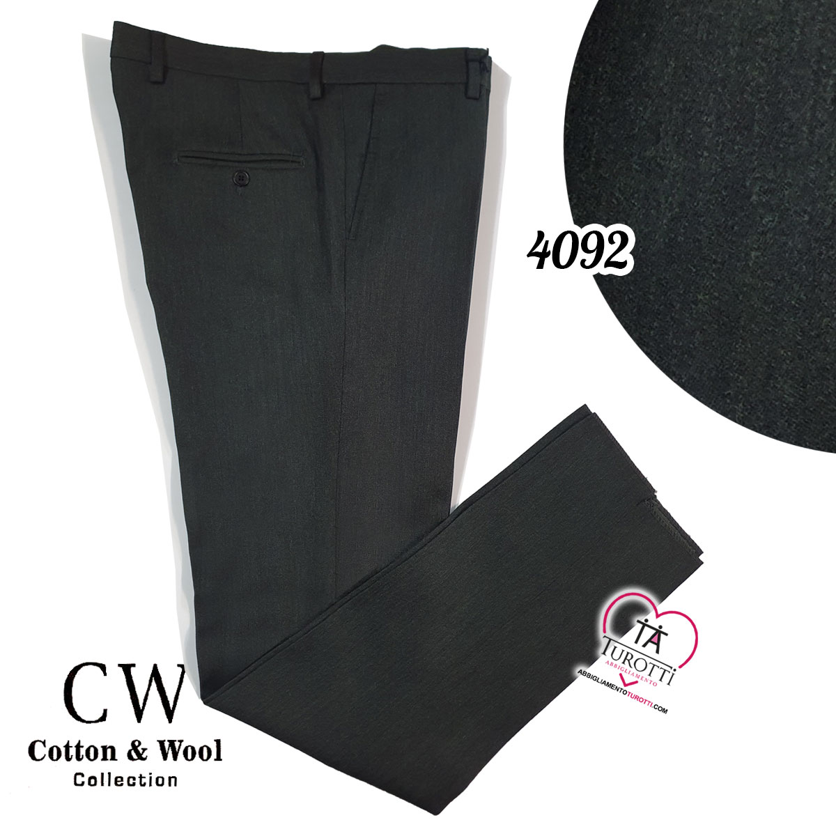 Pantalone uomo lana jaspe Cotton & Wool art 4092 modello D4 SP - immagine 2