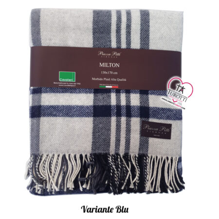 Plaid con frange Milton Piazza Pitti Firenze 130x200 cm morbido plaid alta qualità in misto lana Cavalieri - immagine 2