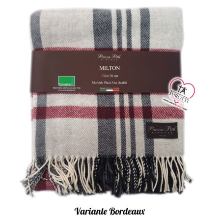Plaid con frange Milton Piazza Pitti Firenze 130x200 cm morbido plaid alta qualità in misto lana Cavalieri - immagine 3