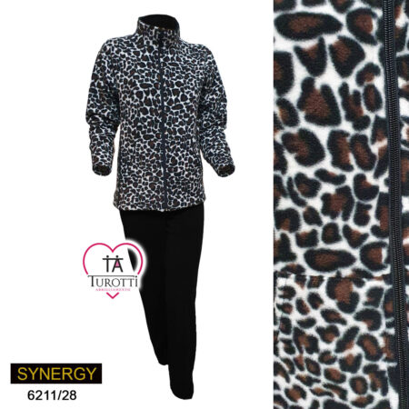 Tuta in Pile donna Synergy art 6211/28 fantasia animalier - immagine 2