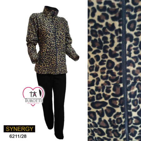 Tuta in Pile donna Synergy art 6211/28 fantasia animalier - immagine 3