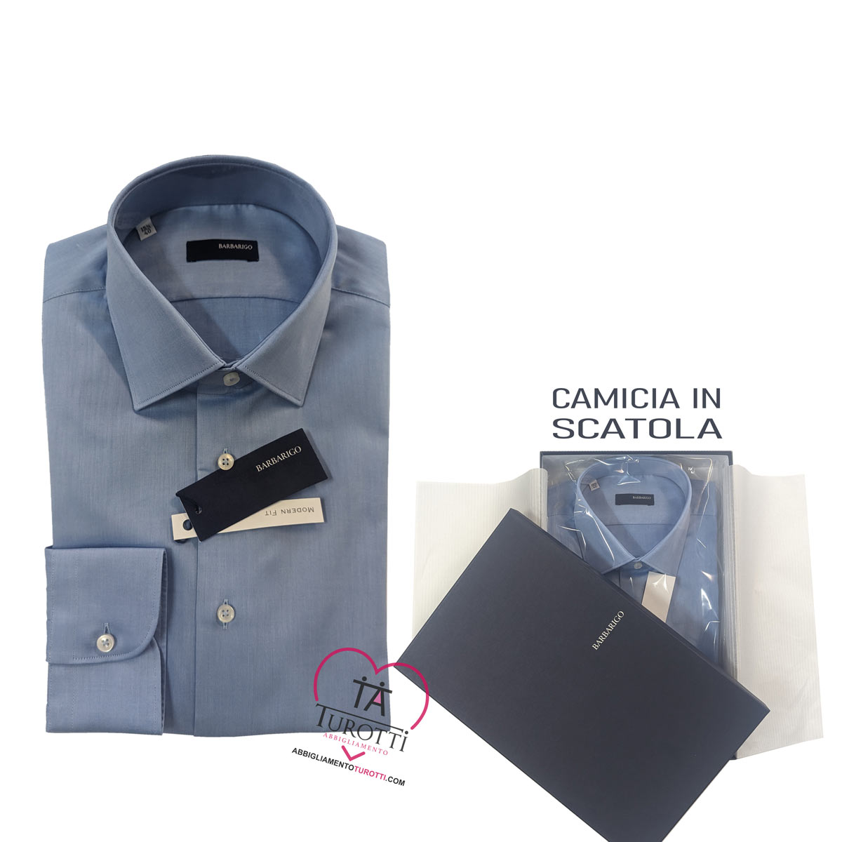 Camicia azzurra da uomo tinta unita
