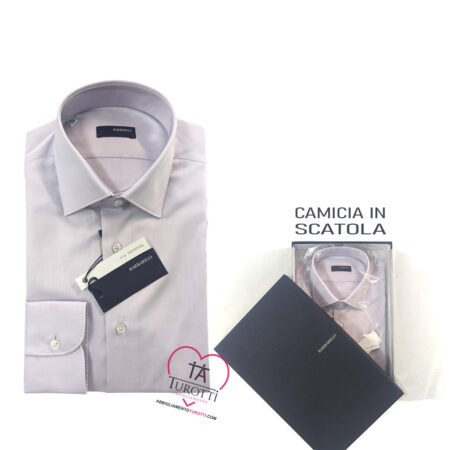 Camicia lilla a tinta unita da uomo