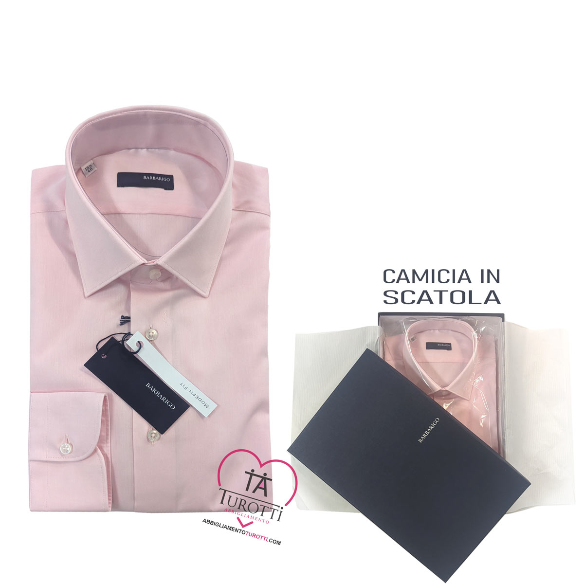 Camicia Rosa da Uomo a tinta unita