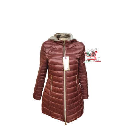 Giaccone Donna Virginia Blu trapuntato leggero  con cappuccio Epitella 56M - immagine 2