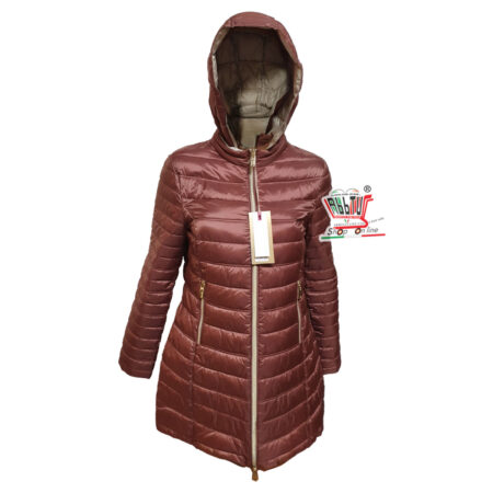 Giaccone Donna Virginia Blu trapuntato leggero  con cappuccio Epitella 56M - immagine 3