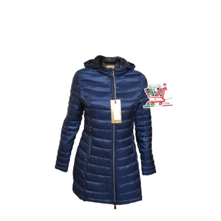 Giaccone Donna Virginia Blu trapuntato leggero  con cappuccio Epitella 56M - immagine 4