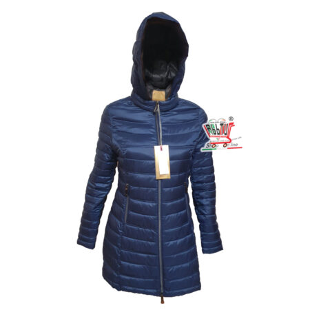 Giaccone Donna Virginia Blu trapuntato leggero  con cappuccio Epitella 56M - immagine 5