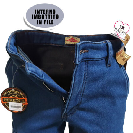 Jeans cargo con tasconi laterali felpati imbottiti in pile Henry Barrows PJ058A - immagine 2