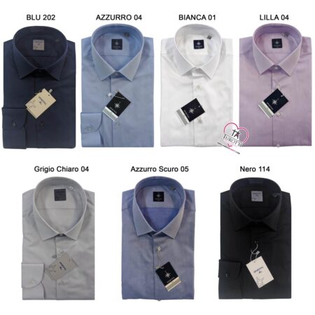 camicia classica uomo tinta unita vari colori