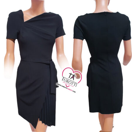 Abito Rinascimento mezza manica donna in tinta unita con plisse  CFC0117521 - immagine 2