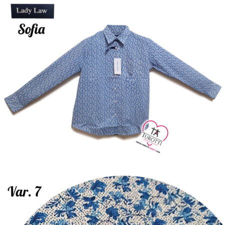Camicia in cotone donna manica lunga Sofia micro fantasia Sofia Lady Law - immagine 10