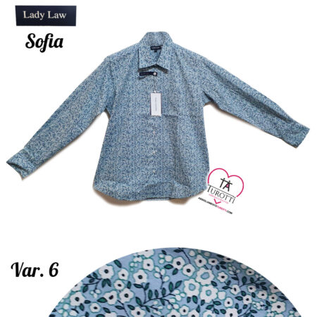 Camicia in cotone donna manica lunga Sofia micro fantasia Sofia Lady Law - immagine 6