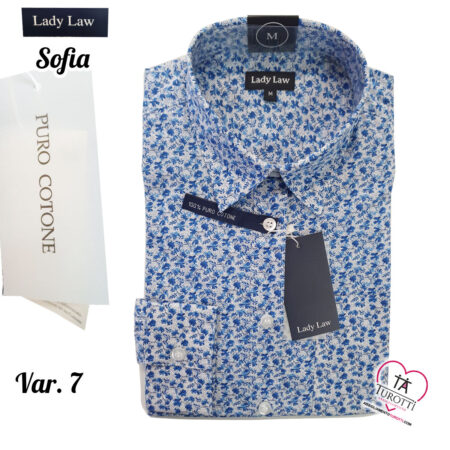 Camicia in cotone donna manica lunga Sofia micro fantasia Sofia Lady Law - immagine 9