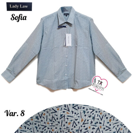 Camicia in cotone donna manica lunga Sofia micro fantasia Sofia Lady Law - immagine 4
