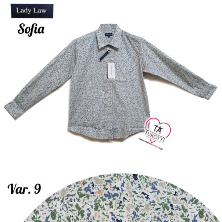 Camicia in cotone donna manica lunga Sofia micro fantasia Sofia Lady Law - immagine 5