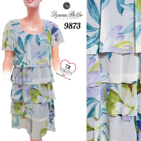 Abito donna con balze art 9873 Donna Bella Luxury - immagine 4