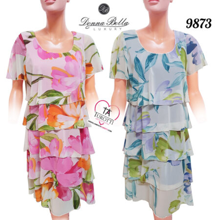 Abito donna con balze art 9873 Donna Bella Luxury - immagine 2