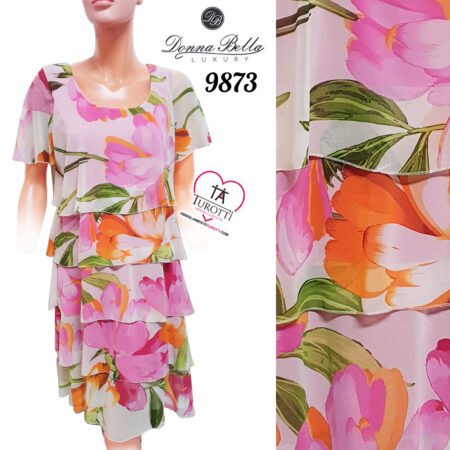 Abito donna con balze art 9873 Donna Bella Luxury - immagine 3