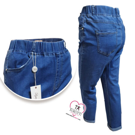Jeans Donna Bella Luxury  art 9835  elasticizzato con elastico inserito in vita - immagine 2