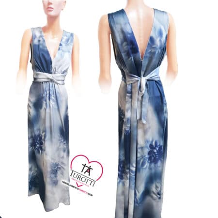 Abito lungo da donna curvy Rinascimento Everyone Can art CFC 0117847 a spalla larga in tinta unita con stampa floreale con abbinamenti di colori - immagine 2