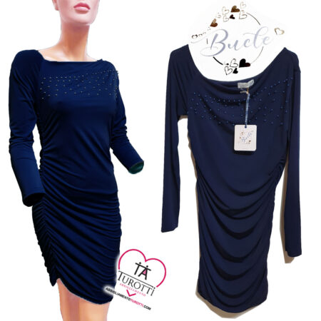 Abito manica lunga Bucle Donna aderente con perle davanti  A5418T7MICRA - immagine 2