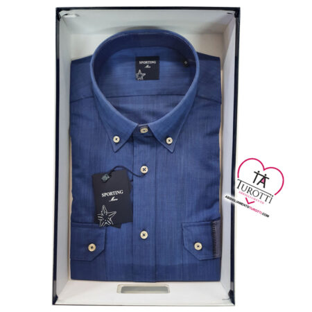 Camicia Uomo  Sporting Mare Mezza Manica  Tanzanica 775E  2 taschini  e bottoncini - immagine 2