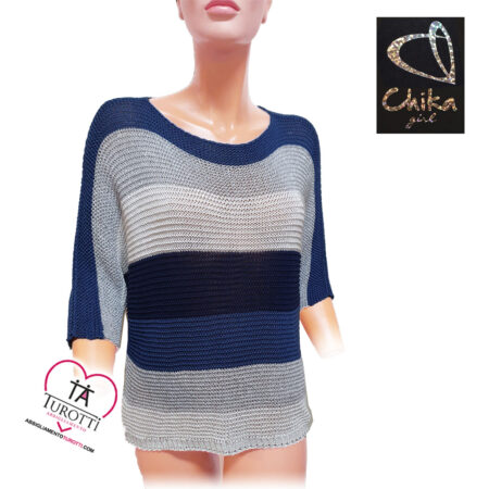 Maglia Girocollo primaverile donna manica lunga rigato  2002 Chika Girl - immagine 3
