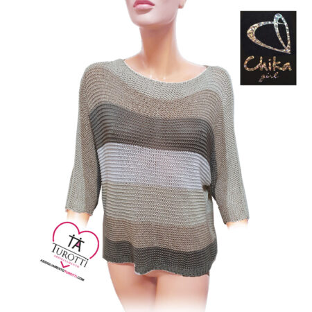 Maglia Girocollo primaverile donna manica lunga rigato  2002 Chika Girl - immagine 2