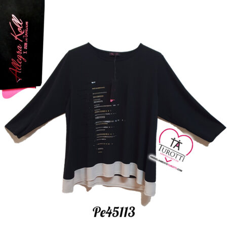 Maglia Girocollo Allegra Koll  Over primaverile donna manica tre quarti  Pe 45113 - immagine 2