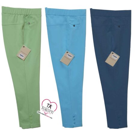 Pantalone da  Donna  Xeniadiva F06 Illinois Barbarella in tinta unita dritto con applicazioni con bottoni  panna - immagine 2