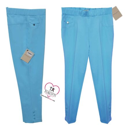 Pantalone da  Donna  Xeniadiva F06 Illinois Barbarella in tinta unita dritto con applicazioni con bottoni  panna - immagine 3