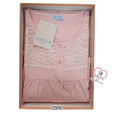 Camicia da notte estiva leggera Ohana art 22092 rosa cipria - immagine 3