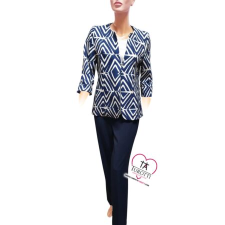 Tailleur 3 pezzi pantalone Elena Giacca pantalone e maglia mezza manica articolo Camino taglia calibrata - immagine 2