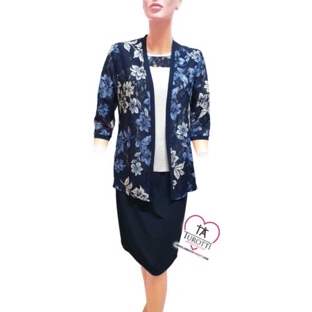 Completo donna Twinset gonna Gabriella Salvalaglio Pathos modello 47 Primi 2P blu - immagine 2