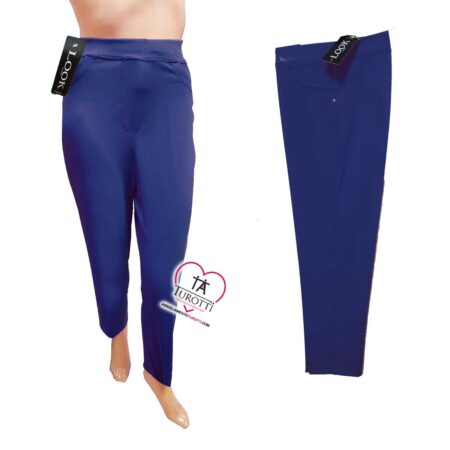 Pantalone da donna Look modello Maggio 52328 tinta unita elastico in vita - immagine 3