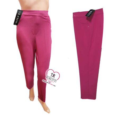Pantalone da donna Look modello Maggio 52328 tinta unita elastico in vita - immagine 2