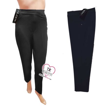 Pantalone da donna Look modello Maggio 52328 tinta unita elastico in vita - immagine 4
