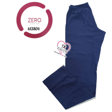 Pigiama donna Serafino Zero art 413804 2 pezzi maglia girocollo serafino pantaloni lunghi  blu - immagine 3