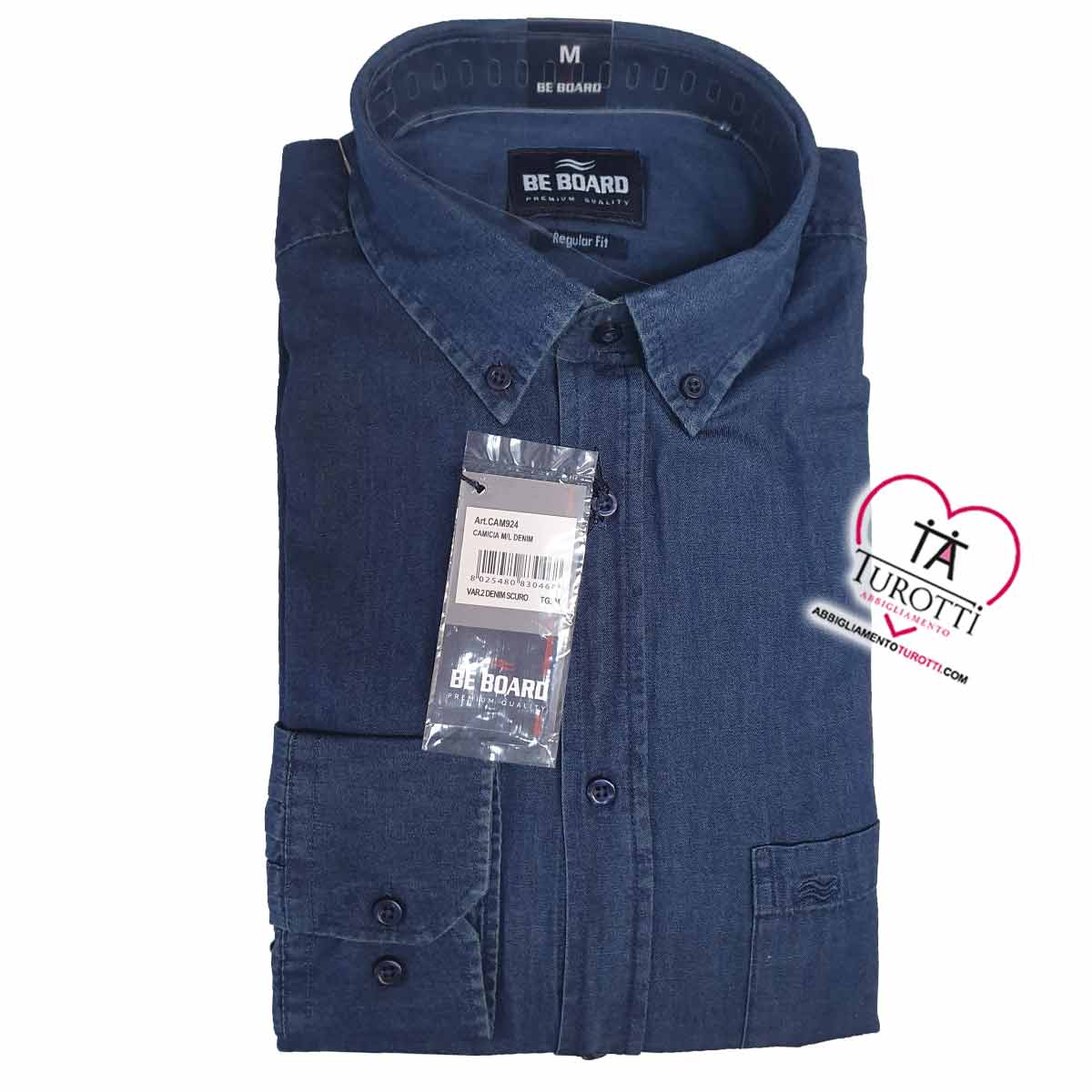 Camicia Uomo BE BOARD CAM924 manica lunga jeans - immagine 3