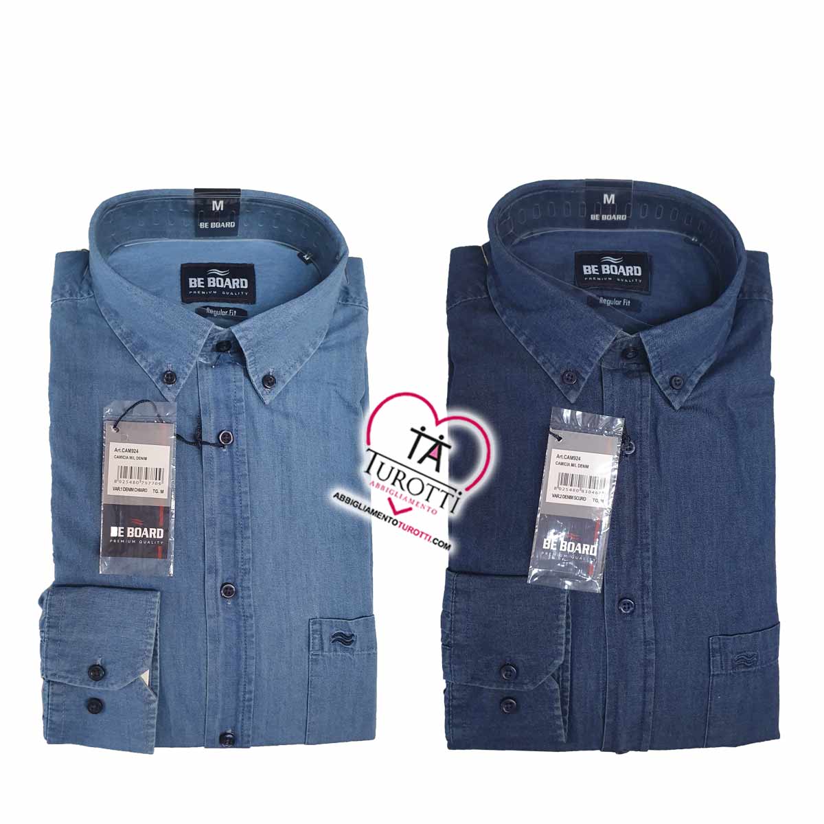 Camicia Uomo BE BOARD CAM924 manica lunga jeans
